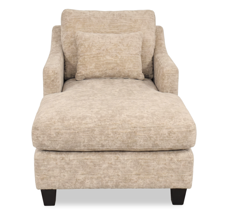 Made in Canada Sofa Lab Customizable 36\" Fabric Accent Chaise with Wood Legs – Plush Parchment 