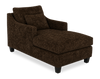 Made in Canada Sofa Lab Customizable 36\" Fabric Accent Chaise with Wood Legs – Plush Chocolate