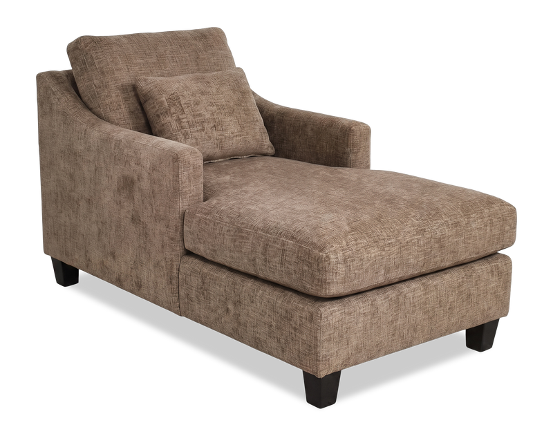 Made in Canada Sofa Lab Customizable 36\" Fabric Accent Chaise with Wood Legs – Chenille Praline