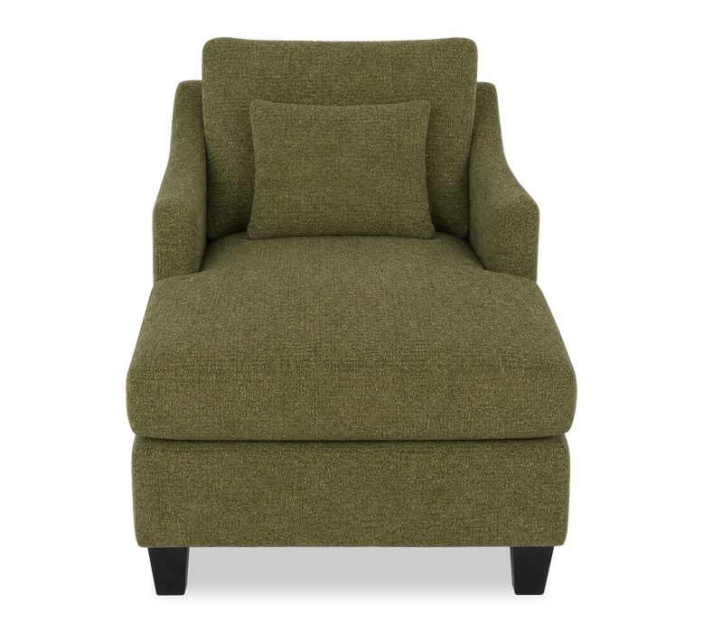 Made in Canada Sofa Lab Customizable 36\" Fabric Accent Chaise with Wood Legs – Chenille Moss 