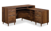Clifford Place 59.06“ L -Shaped Desk with 5 Drawers – Grand Walnut