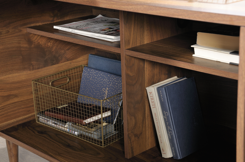 Clifford Place 59.06“ L -Shaped Desk with 5 Drawers – Grand Walnut