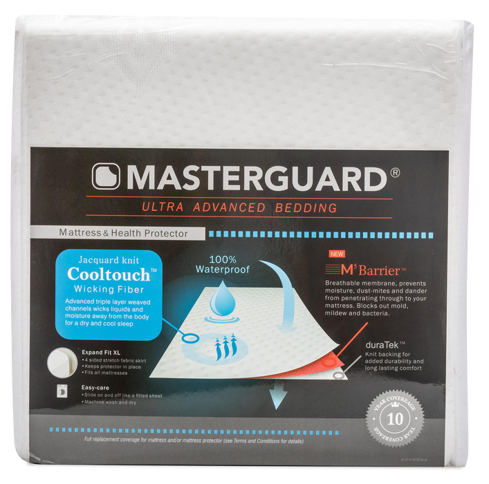 Masterguard Cooltouch™ King Mattress Protector with 2  Cooltouch™ Plus King Pillows
