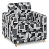 Made in Canada Sofa Lab Customizable Club 36" Fabric Accent Chair with Wood Legs – Oynx Accent Fabric | Fauteuil d’appoint personnalisable Club de Sofa Lab de 36 po fabriqué au Canada en tissu avec pattes en bois - tissu décoratif Onyx