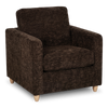 Made in Canada Sofa Lab Customizable Club 36" Fabric Accent Chair with Wood Legs – Plush Chocolate | Fauteuil d’appoint personnalisable Club de Sofa Lab de 36 po fabriqué au Canada en tissu avec pattes en bois - Plush Chocolate