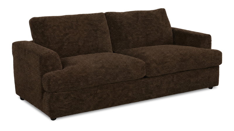 Made in Canada Customizable Sofa Lab Curve 88\" Fabric Sofa – Plush Chocolate
