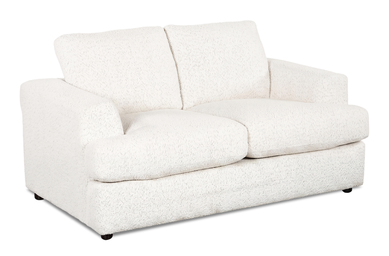 Made in Canada Customizable Sofa Lab Curve 65\" Fabric Loveseat - Teddy Snow
