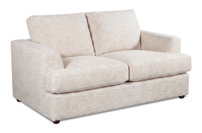 Made in Canada Customizable Sofa Lab Curve 65\" Fabric Loveseat - Chenille White