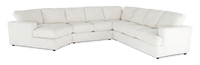 Made in Canada Customizable Sofa Lab Curve 4-Piece Left-Facing Sectional with Cuddler - Teddy Snow 