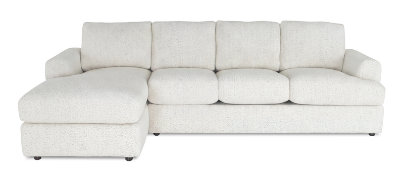 Made in Canada Customizable Sofa Lab Curve Left-Facing Fabric Sofa Chaise  – Teddy Snow