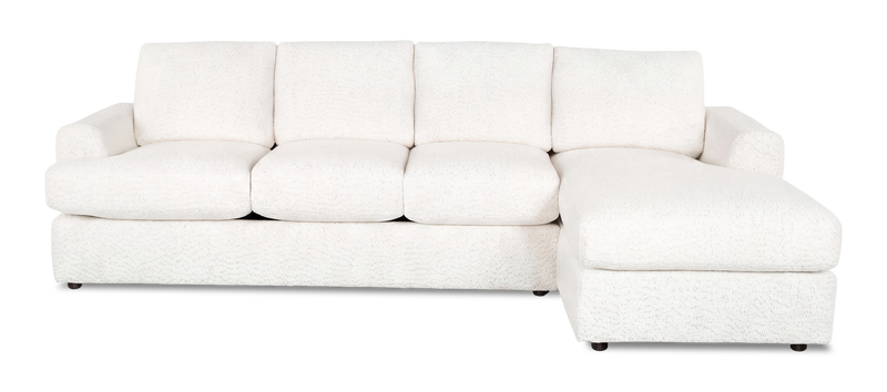 Made in Canada Customizable Sofa Lab Curve Fabric Right-Facing Sofabed Sectional - Teddy Snow