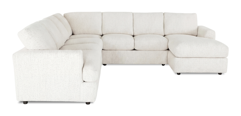 Made in Canada Customizable Sofa Lab Curve 4-Piece Right-Facing Sectional with Chaise - Teddy Snow