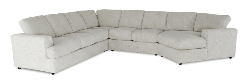 Made in Canada Customizable Sofa Lab Curve 4-Piece Right-Facing Sectional with Cuddler - Teddy Riverrock