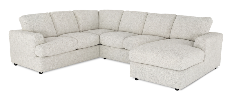 Made in Canada Customizable Sofa Lab Curve 3 Piece Right-Facing Fabric Sectional with Chaise – Teddy Riverrock