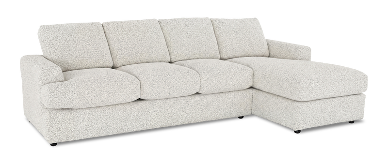 Made in Canada Customizable Sofa Lab Curve Fabric Right-Facing Sofabed Sectional - Teddy Riverrock