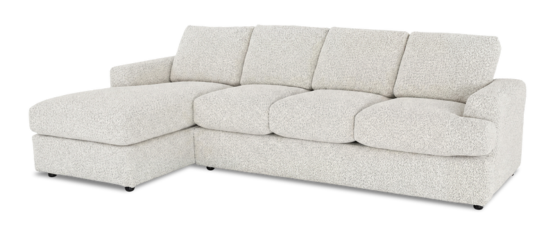 Made in Canada Customizable Sofa Lab Curve Fabric Left-Facing Sofabed Sectional - Teddy Riverrock