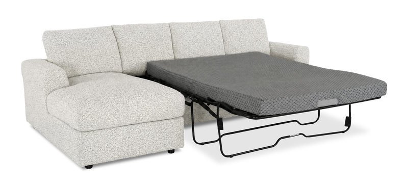 Made in Canada Customizable Sofa Lab Curve Fabric Left-Facing Sofabed Sectional - Teddy Riverrock