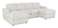 Made in Canada Customizable Sofa Lab Curve Fabric Double Chaise Sectional - Teddy Riverrock
