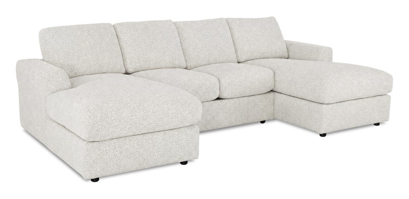 Made in Canada Customizable Sofa Lab Curve Fabric Double Chaise Sectional - Teddy Riverrock