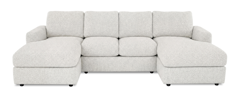 Made in Canada Customizable Sofa Lab Curve Fabric Double Chaise Sectional - Teddy Riverrock