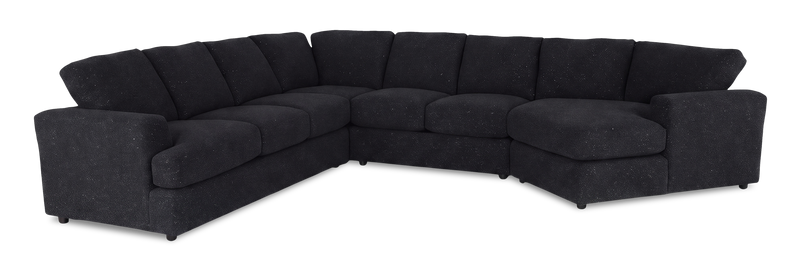 Made in Canada Customizable Sofa Lab Curve 4-Piece Right-Facing Sectional with Cuddler - Teddy Raven