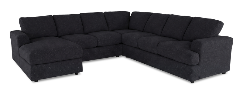 Made in Canada Customizable Sofa Lab Curve 4-Piece Left-Facing Sectional with Chaise - Teddy Raven