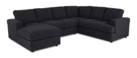 Made in Canada Customizable Sofa Lab Curve 3 Piece Left-Facing Fabric Sectional with Chaise – Teddy Raven