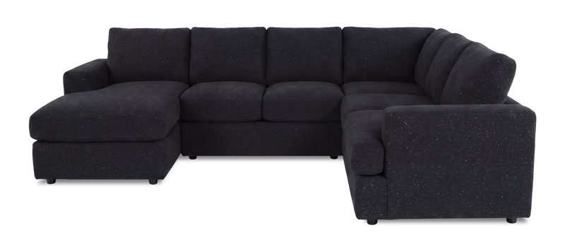 Made in Canada Customizable Sofa Lab Curve 3 Piece Left-Facing Fabric Sectional with Chaise – Teddy Raven