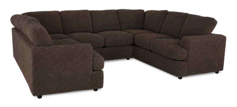 Made in Canada Customizable Sofa Lab Curve U-Shaped Sectional - Teddy Walnut