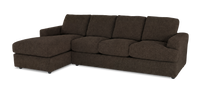 Made in Canada Customizable Sofa Lab Curve Left-Facing Fabric Sofa Chaise – Teddy Walnut