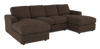 Made in Canada Customizable Sofa Lab Curve Fabric Double Chaise Sectional - Teddy Walnut | Sofa sectionnel avec deux fauteuils longs personnalisable Curve de Sofa Lab fabriqué au Canada en tissu - Teddy Walnut