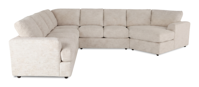Made in Canada Customizable Sofa Lab Curve 4-Piece Right-Facing Sectional with Cuddler - Chenille White