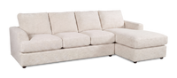 Made in Canada Customizable Sofa Lab Curve Right-Facing Fabric Sofa Chaise – Chenille White
