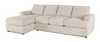 Made in Canada Customizable Sofa Lab Curve Fabric Left-Facing Sofabed Sectional - Chenille White