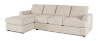 Made in Canada Customizable Sofa Lab Curve Fabric Left-Facing Sofabed Sectional - Chenille White 