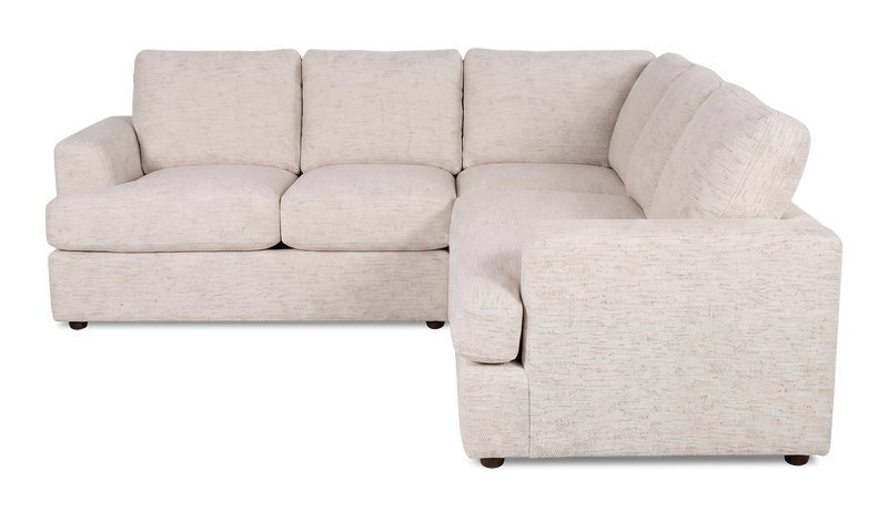 Made in Canada Customizable Sofa Lab Curve 2-Piece Fabric Sectional - Chenille White