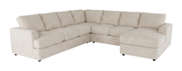 Made in Canada Customizable Sofa Lab Curve 4-Piece Right-Facing Sectional with Chaise - Chenille White