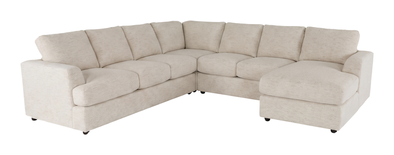 Made in Canada Customizable Sofa Lab Curve 4-Piece Right-Facing Sectional with Chaise - Chenille White