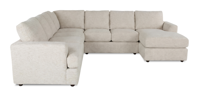 Made in Canada Customizable Sofa Lab Curve 4-Piece Right-Facing Sectional with Chaise - Chenille White