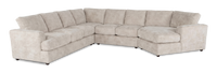 Made in Canada Customizable Sofa Lab Curve 4-Piece Right-Facing Sectional with Cuddler - Plush Parchment 