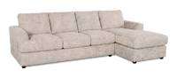 Made in Canada Customizable Sofa Lab Curve Right-Facing Fabric Sofa Chaise – Plush Parchment