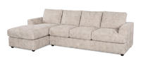 Made in Canada Customizable Sofa Lab Curve Left-Facing Fabric Sofa Chaise – Plush Parchment