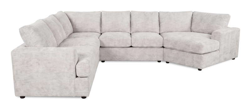 Made in Canada Customizable Sofa Lab Curve 4-Piece Right-Facing Sectional with Cuddler - Plush Oyster