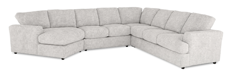 Made in Canada Customizable Sofa Lab Curve 4-Piece Left-Facing Sectional with Cuddler - Plush Oyster
