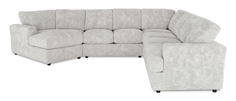 Made in Canada Customizable Sofa Lab Curve 4-Piece Left-Facing Sectional with Cuddler - Plush Oyster