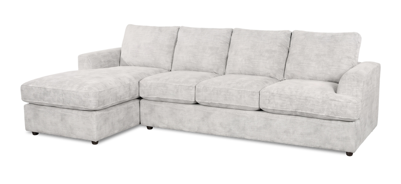 Made in Canada Customizable Sofa Lab Curve Left-Facing Fabric Sofa Chaise  – Plush Oyster
