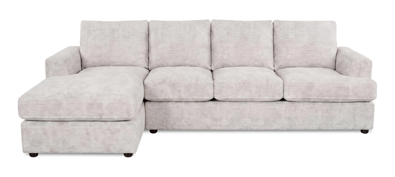 Made in Canada Customizable Sofa Lab Curve Left-Facing Fabric Sofa Chaise  – Plush Oyster