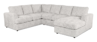 Made in Canada Customizable Sofa Lab Curve 3 Piece Right-Facing Fabric Sectional with Chaise – Plush Oyster 