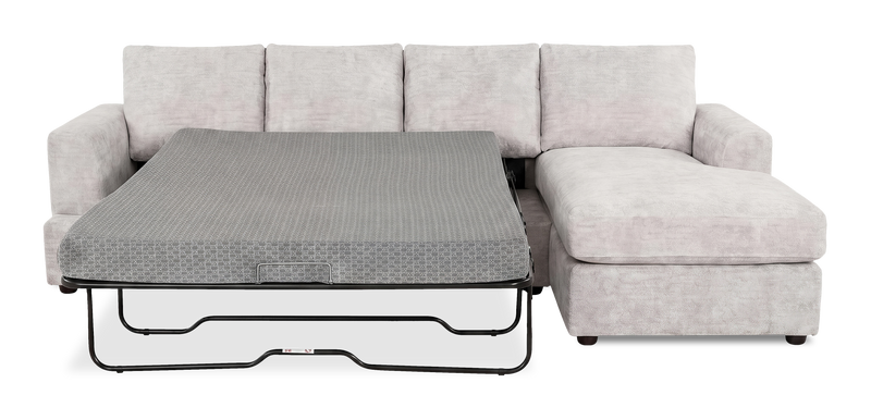 Made in Canada Customizable Sofa Lab Curve Fabric Right-Facing Sofabed Sectional - Plush Oyster