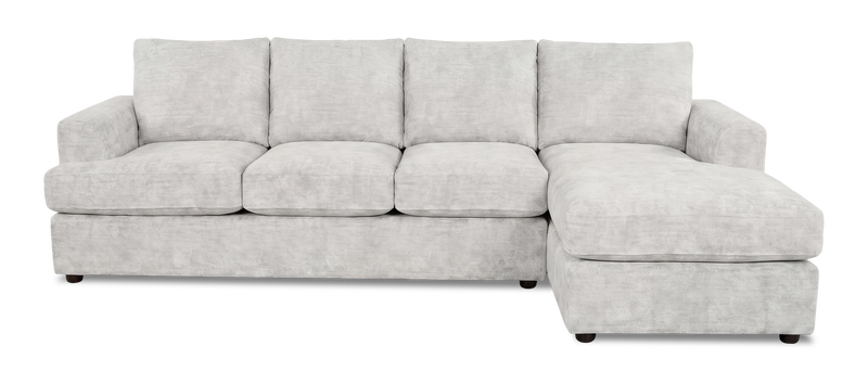 Made in Canada Customizable Sofa Lab Curve Fabric Right-Facing Sofabed Sectional - Plush Oyster